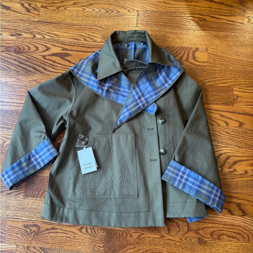 Jerry Crop Trench Coat with Reversible Lining - Damson Madder